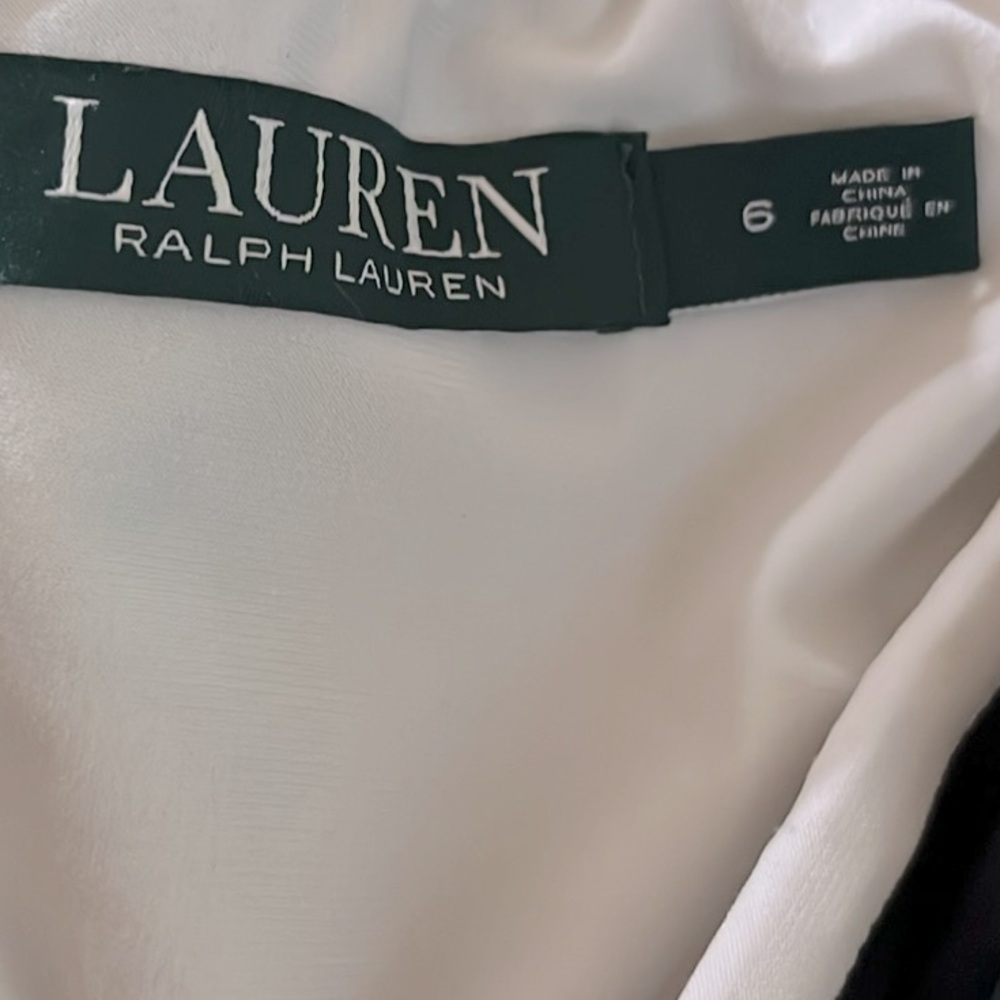 LAUREN RALPH LAUREN Black & White Colorblock Flared Dress - Picture 7 of 8